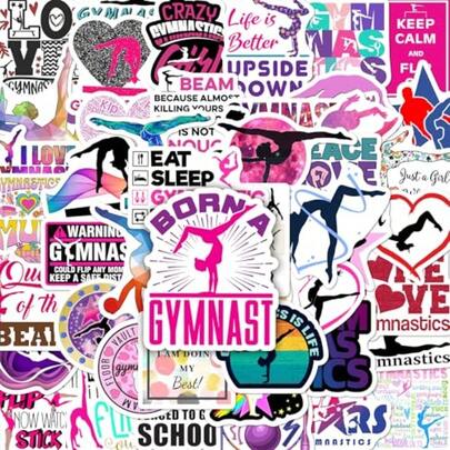 Gymics Stickers 50Pcs Gymics Gif Stickers L Of   Water Bott Luggage Compr C Pone  Womens