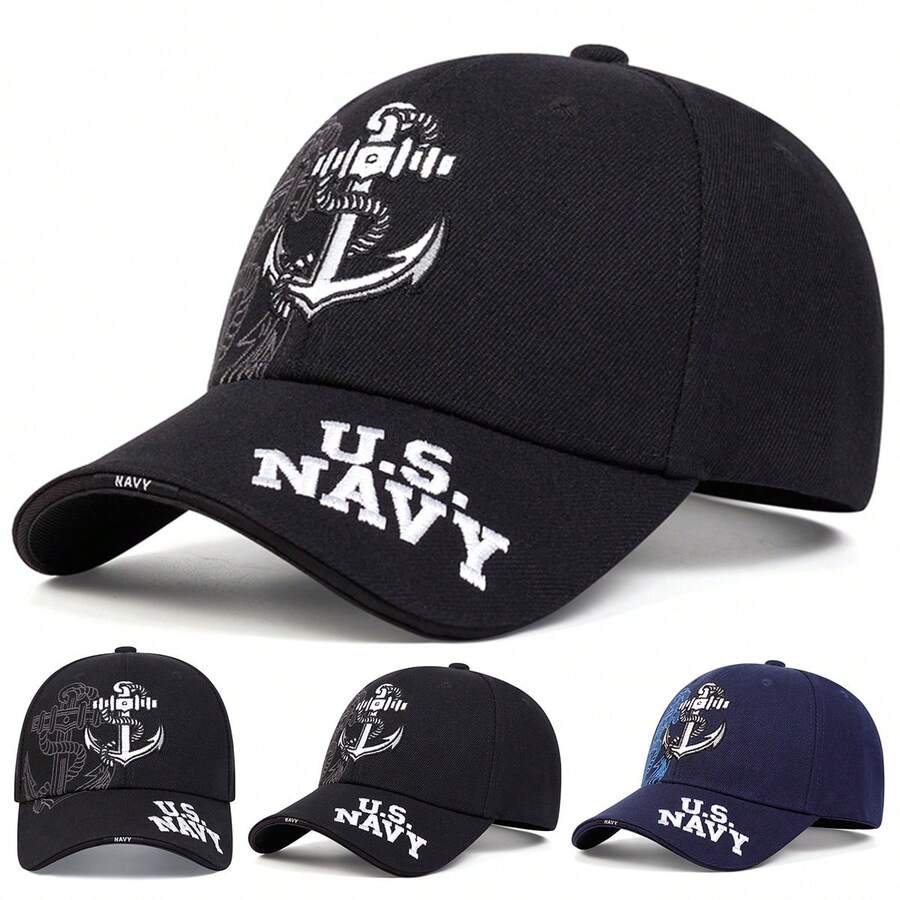 1pc Men's US NAVY Letter & Anchor Embroidered Baseball Cap, Streetwear Casual Hat For Spring/Autumn Outdoor, Travel, Beach,Summer,Holiday - Multicolor - View 1