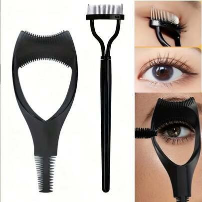 2pcs Stainless Steel Eyelash Separator Tool Set, 3-In-1 Eyelash Comb Protector, Women Eyelash Applicator Kit