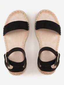 Soft Espadrille Sandals Women Summer Beach Casual - Black - View 6