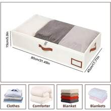 Bolsa de almacenamiento de edredón, bolsa de almacenamiento de ropa plegable de gran capacidad, caja de almacenamiento de edredón debajo de la cama con cubierta, organizador de guardarropa, 1 ud. - 2 piezas - Ver 3