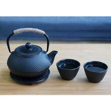 Gr8 Home 5in1 Cast Iron Teapot Set Japanese Tetsubin 800ml Kettle Cups Tea Set - Black - View 6