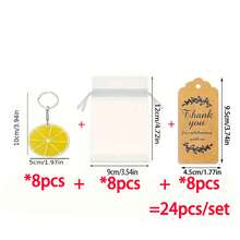 24pcs/8sets Realistic Lemon Keychain Set, Suitable For Backpack Pendant, Car Keychain Pendant, Wedding Bridesmaid Gift, Birthday, Graduation, Back To School, Christmas, Thanksgiving Gift And Holiday Party Favor Distribution - A - View 6