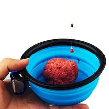 Foldable Portable Silicone Dog Feeding Bowl 2 In 1 Pet Food Dispenser, Outdoor Travel Dog Cat Hanging Bottle Food Water Container - 1L - View 4