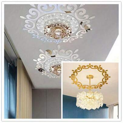 1套3D水滴镜面墙贴，亚克力自粘墙贴，易于安装的家居装饰贴纸