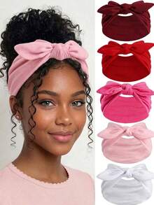 1/5 chiếc Băng đô tai thỏ nơ cho bé gái, Băng đô tai thỏ nơ rộng kiểu Boho dễ thương, Phụ kiện tóc Halloween, Mùa thu, Băng đô cho bé gái, Phụ kiện tóc nơ co giãn màu trơn, Thích hợp cho tập thể dục/yoga/thể thao/hoạt động ngoài trời, Băng đô thường ngày màu trơn, Phù hợp mọi mùa - Nhiều màu - Xem 11