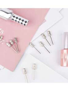 10 件套美甲钻头，3/32 英寸美甲钻头芯轴，适用于电动锉刀砂光机，小型砂带，亚克力美甲修脚工具，家用沙龙及水疗中心 - 銀色 - 查看 5