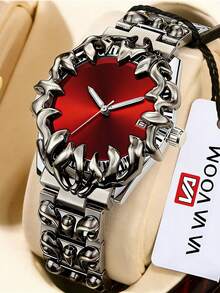 VA VA VOOM Unique Shaped Stainless Steel Strap Watch,Gradient Surface,Cool Men's Quartz Watch,Suitable For Daily Party Occasions Wear - one-size - View 13