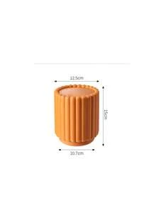 Latas de basura mini con tapa en morado, naranja y gris oscuro - Latas de basura de plástico para encimera con diseño de tapa abatible para evitar fugas de olores, usadas para almacenar cáscaras de frutas y restos en la mesa, manteniendo la mesa limpia, adecuadas para baños, decoración de escritorio de oficina en el hogar, mesa de café, escritorio de oficina - Multicolor - Ver 9