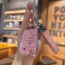 Bao da chìa khóa xe hơi bằng TPU mềm dẻo kèm móc khóa, 3 nút bấm, bảo vệ linh hoạt, tương thích với Golf 7, MK7, Tiguan, MK2, chìa khóa cao cấp. - Nhiều màu - Xem 5