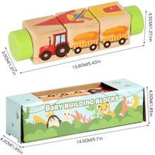 Infant & Toddler Wooden Rotating Block Puzzle - 3D Rotating Matching Educational Toy, Develops Fine Motor Skills, Animal / Fruit / Cartoon Character Themes, Montessori Early Learning Teaching Aid - Multicolor - View 3