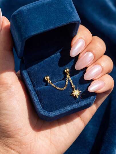 1只925纯银双孔章鱼耳环（单只），适合女性日常百搭造型、派对装饰、精致礼品