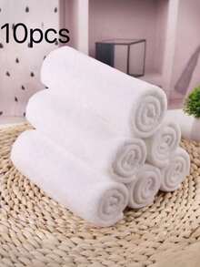 10pcs Reusable Microfiber Cleaning Cloths, Lint-Free White Towels For Kitchen, Car Detailing, And Bathroom Cleaning, Super Absorbent - Multiple Styles - View 11