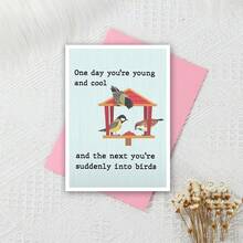 Thiệp chúc mừng sinh nhật vui nhộn về chủ đề "Tuổi già" / Thiệp hình máng cho chim ăn / Thiệp cho bố mẹ / Thiệp cho vợ chồng / Thiệp kỷ niệm / Thiệp sinh nhật - nhiều màu - Xem 7