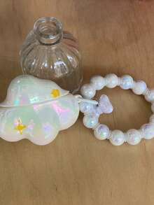 Elegant Laser Holographic Star Cloud Design Soft Silicone Protective Case Compatible With Airpods 4th Gen, Pro 3rd Gen, 1/2/3, Pro 2, Anti-Drop, Suitable For Women - Orange - View 6