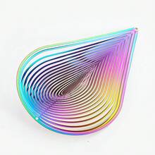 Gradient Color Drop Wind Spinner Stainless Steel Whirligig Wind Chimes Suncatcher Garden Hanging Sculptures Windmill Wedding Window Decor With Swivel Hook - Water Drop - View 3