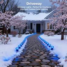 30Pcs Solar LED Pathway Lights Outdoor, 32Ft/10M,8 Modes, Solar Garden Lights Waterproof, Multi Color Landscape Stake Lights, In-Ground Yard Lawn Walkway Lights For Patio Backyard Camping Party Garden Decor - blått ljus - Visa 7