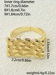 1枚14K镀金金锭戒指，时尚金锭戒指，适合女性佩戴，新款设计，可作为礼物赠送。 - 金色 - 查看 3