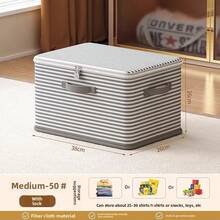 Caja de almacenamiento con cerradura, utilizada para organizar ropa, mantas, juguetes en armarios, caja de almacenamiento plegable con contraseña - 45x30x30cm - Ver 8