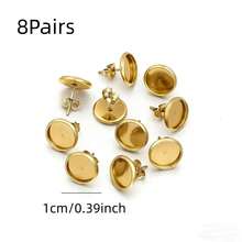 4/8/16Pcs Earring Stud Round Disc Backs, Used For DIY Earring Base Jewelry Making Hole Pendant Accessories - Multicolor - View 25