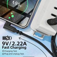1条90度USB-C转USB-C数据线，支持PD 60W快充，尼龙编织，兼容MacBook Pro/Pro充电器Type-C线（黑色） - 彩色 - 查看 3