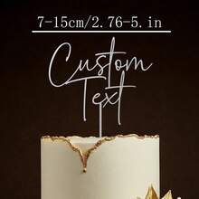 Hiasan Kue Pernikahan Emas Mr. & Mrs. - Akrilik Rustic Kustom dengan Potongan Laser, Nama Kustom, Dekorasi Ulang Tahun Pernikahan, Dekorasi Kue Efek 3D, Pesta Lajang - Topi Kue Pernikahan Emas - View 15