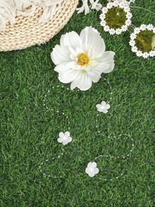 1个女士夏威夷花朵发夹，人造流苏花朵发饰，适合海滩度假、夏威夷婚礼新娘发型、发爪、发夹、发卡、发卡 - 彩色 - 查看 13