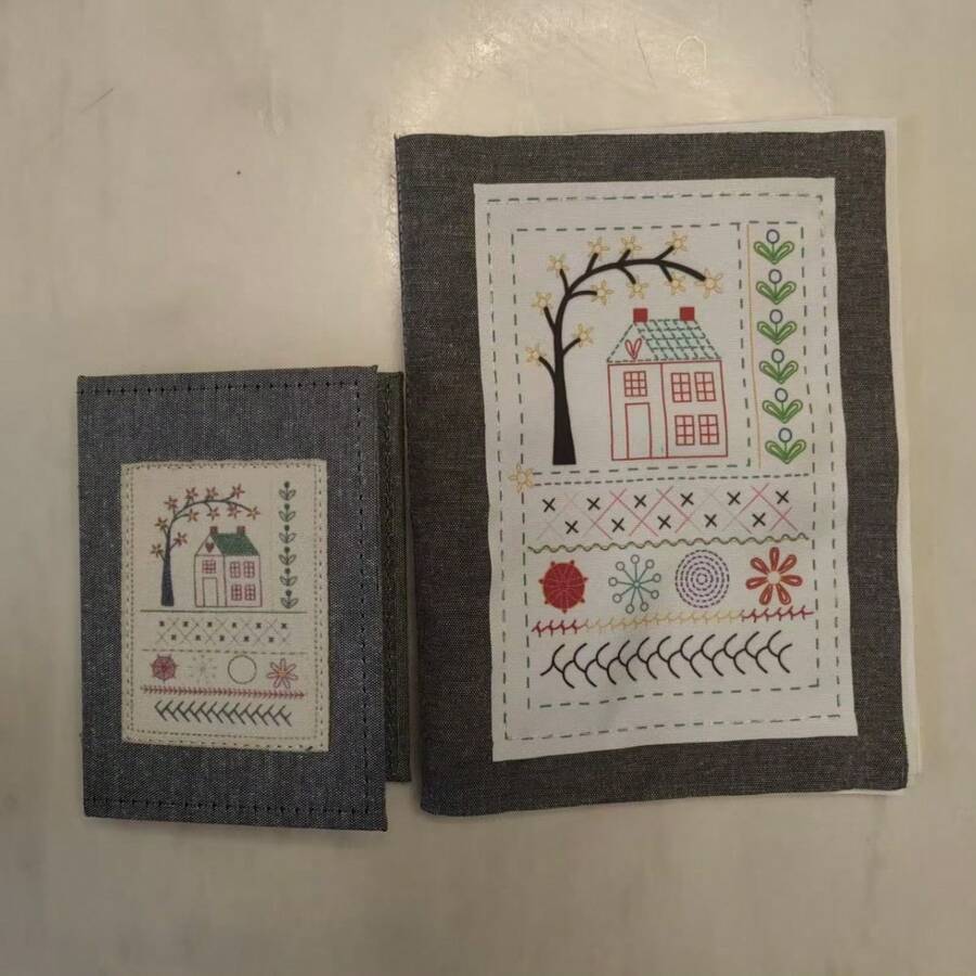 DIY Linen Stitch Book Embroidery Sampler Guide – Needlecraft Lover Gift - Sewing Book Type B (soft Book On the Right 22*15) - View 1