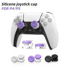 2pcs Silicone Thumb Grip For P5/ P4, For P5 Joystick Booster Caps , Game Controller Accessories,Rocker Cap Pair Supports P4/P5 Game Controllers,High-Rise Performance Analog Stick For P4 ,P5 Controller - Purple - View 3