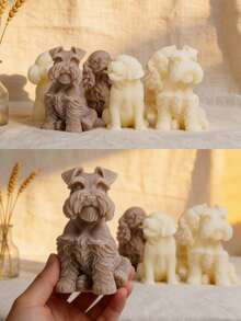 3D硅胶狗狗模具，金毛寻回犬、拉布拉多犬、贵宾犬、泰迪熊造型蜡烛、蜡、石膏DIY模具 - 小狗系列-矽膠模具 - 查看 4