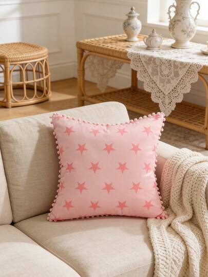 1 chiếc gối tựa hình ngôi sao mềm mại, chất liệu êm ái, thân thiện với da, trang trí nhà cửa nữ tính, vỏ gối chụp ảnh, gối ngủ trưa có thể giặt, trang trí ban công.