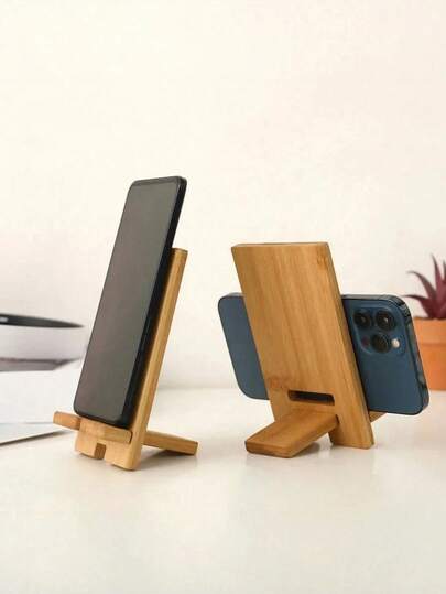 Bộ 3 giá đỡ điện thoại để bàn bằng tre, phù hợp với mọi loại điện thoại thông minh. Giá đỡ điện thoại bàn làm việc lý tưởng để sắp xếp đồ đạc và sạc pin.