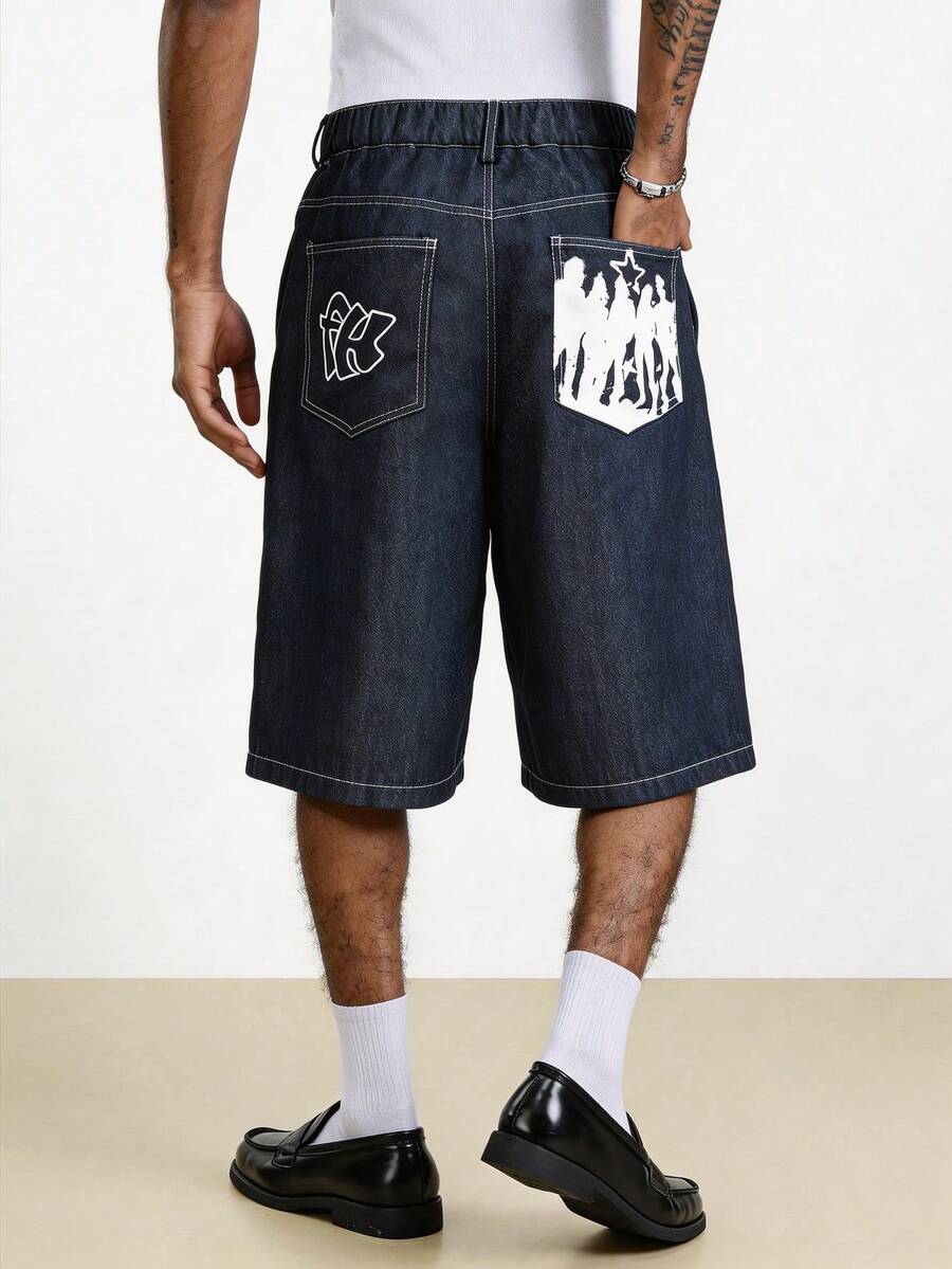 Men's Casual Loose Straight Leg Shorts With Belt Loops, Versatile Daily Wear - Multicolor - View 1