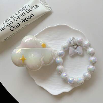 Funda protectora de silicona suave con diseño elegante de nube de estrellas holográfica láser compatible con de 4ta generación, Pro de 3ra generación, 1/2/3, Pro 2, anti-caída, adecuada para mujeres