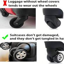 8Pcs/Set Luggage Suitcase Wheels Cover, Wheel Cover For Office Wheelchair, Portable Suitcase Wheel Protector Covers Black Silicone Luggage Wheel Covers Luggage Spinner Wheel Covers,Noise Reduction Wheels Cover Office Chair, Travel Accessories,Carry On Luggage Wheels Cover For Most Wheels Luggage Sets - 查看 3