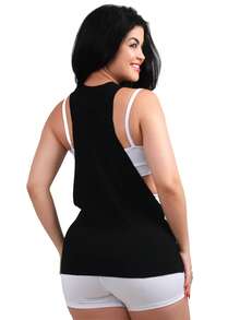 Work Fitness Women's Laser Cut Tank Top For Fitness And Gym - 黑色的 - 查看 4