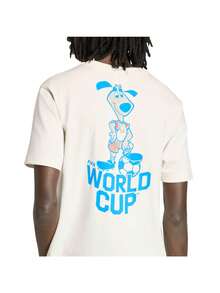World Cup Full Body Protection 2026 Officially Authorized Mascot Print Beige Loose Casual Sports Short-Sleeve T-Shirt Simple And Elegant Football Tournament - trắng - Xem 2