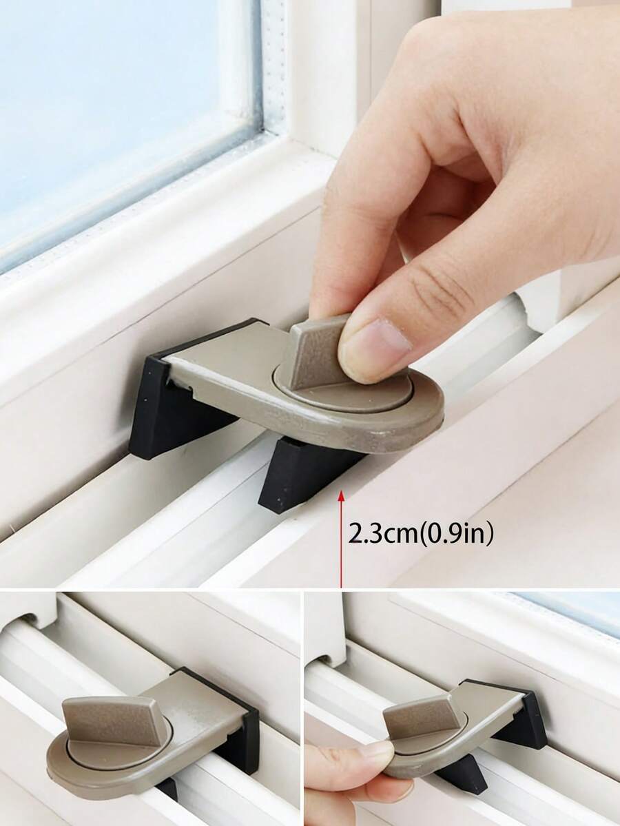 1 pieza/3 piezas/5 piezas Cerrojo ajustable para ventana corrediza, cerrojo de antirrobo apto para puertas y ventanas, tope de para niños para ventanas del hogar - A - Ver 1