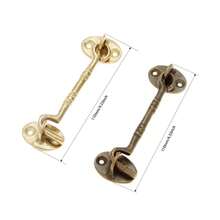 Cierre de gancho y ojo de bronce antiguo, pestillo de latón resistente para puertas, portones, ventanas, armarios y cobertizos, 11 - bronce - Ver 4