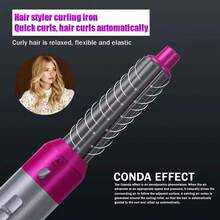 5-In-1 Multifunction Sirocco Curling Set: Straightens, Blow-Drys, And Self-Styling Hair Dryer - US A Type Plug(110-127V) - View 6