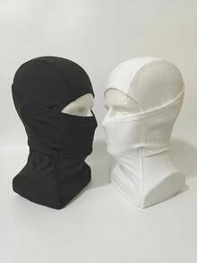 Balaclava Hat High Elastic Breathable Fabric Windproof Warm For Outdoor Workers Riders Skiers Black White Cool And Breathable Cycling Cap - White - View 10