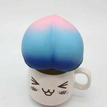 New Squishy Slow Rebound Simulation Fruit Peach, Watermelon, Galaxy Peach PU Foam Toy, Stress Relief - Multicolor - View 8