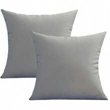 1 buah Sarung Bantal Lempar Tahan Air untuk Luar Ruangan, Sarung Bantal Persegi Dekoratif untuk Teras dan Sofa - Light Grey - View 10