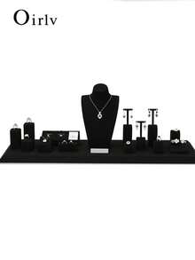 Oirlv Black Jewelry Display Stand, Suitable For Displaying Rings, Earrings, Necklaces, Ideal For Store Window Counter Display, Suitable For Jewelry Store To Display Rings, Earrings, Necklaces - Black - View 3
