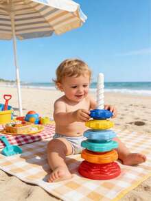 Juguete apilable giratorio, hecho de plástico ABS, diseño de colores arcoíris, juguete educativo e interactivo de aprendizaje para niños, adecuado para juguetes giratorios para niños pequeños, juguetes Montessori para niños, torre giratoria arcoíris, juguete de aprendizaje sensorial para autismo, adecuado para niños y niñas, gran regalo para niños - Anillo giratorio - Ver 11