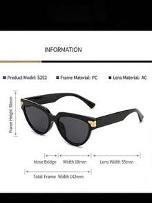 一副椭圆形大框女士时尚眼镜，简约百搭，日常佩戴必备，四季皆宜 - 彩色 - 查看 6