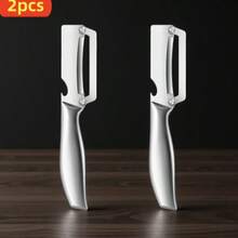 1/2 chiếc dụng cụ gọt vỏ bằng thép không gỉ dày, dụng cụ gọt vỏ khoai tây nhà bếp, dụng cụ gọt vỏ trái cây đa năng, (Màu bạc) - Bạc - Xem 7
