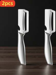 1/2 chiếc dụng cụ gọt vỏ bằng thép không gỉ dày, dụng cụ gọt vỏ khoai tây nhà bếp, dụng cụ gọt vỏ trái cây đa năng, (Màu bạc) - Bạc - Xem 9