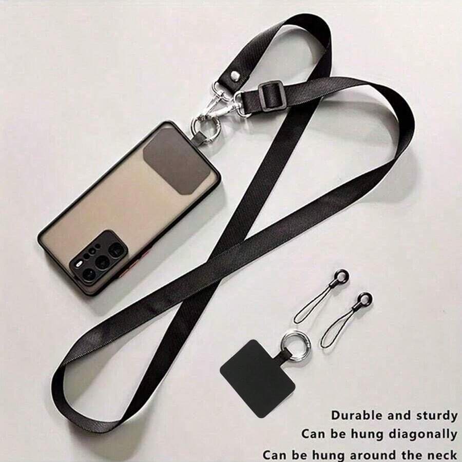 Dây đeo điện thoại có thể điều chỉnh, dùng được cả đeo chéo hoặc đeo cổ, màu trơn, thích hợp để treo điện thoại thông minh, túi xách và chìa khóa, tiện lợi, chắc chắn và bền bỉ. - Nhiều màu - Xem 1