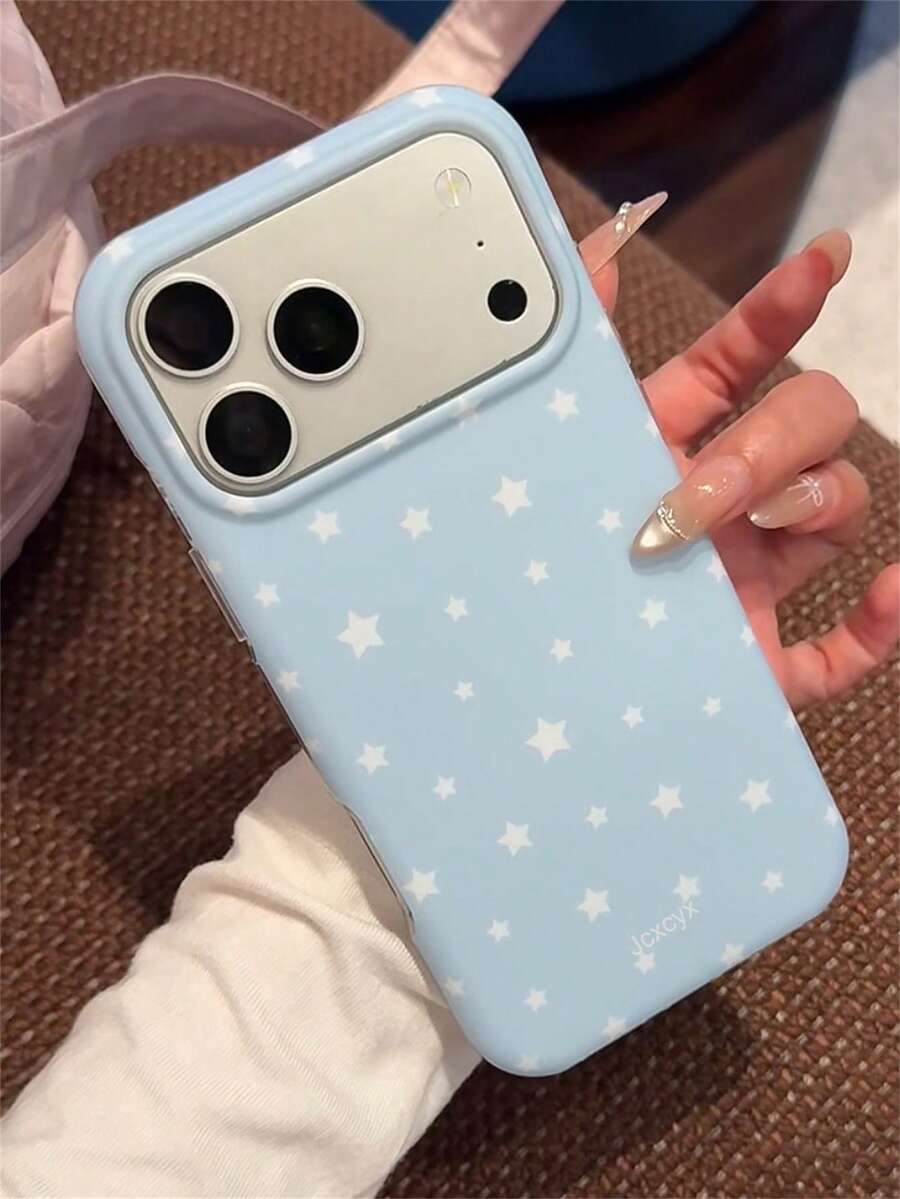 奢华创意可爱卡通星星涂鸦马卡龙色手机壳，兼容 17 Pro Max、17 Pro、17、16 Pro Max、16 Pro、16、16、15 Pro Max、15 Pro、14 Pro Max、14 Pro、13、12 Pro Max、11、16、15、14 Plus，Y2K 亮面防震保护壳